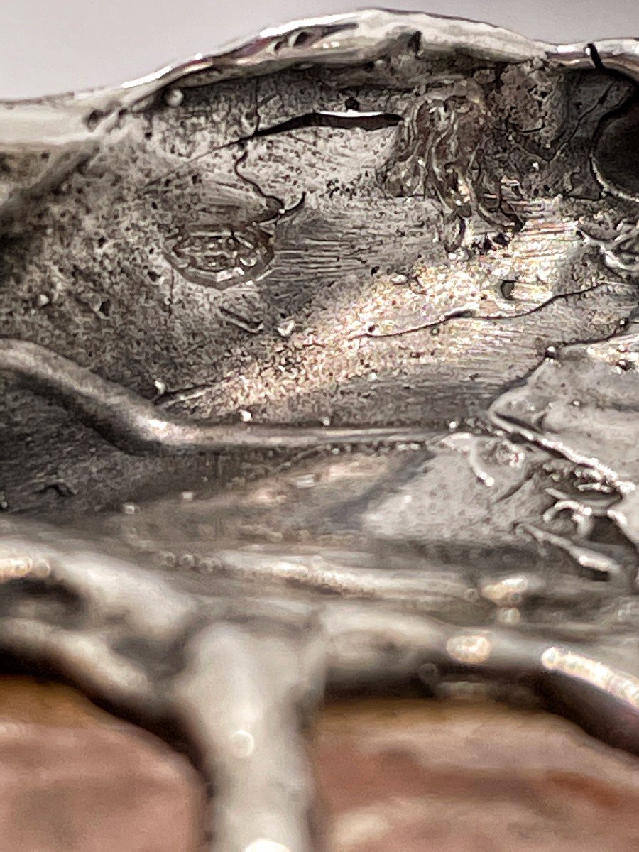 Superbe ensemble de 5 salerons et poivrières en argent 950/1000  et pierres fines-photo-6