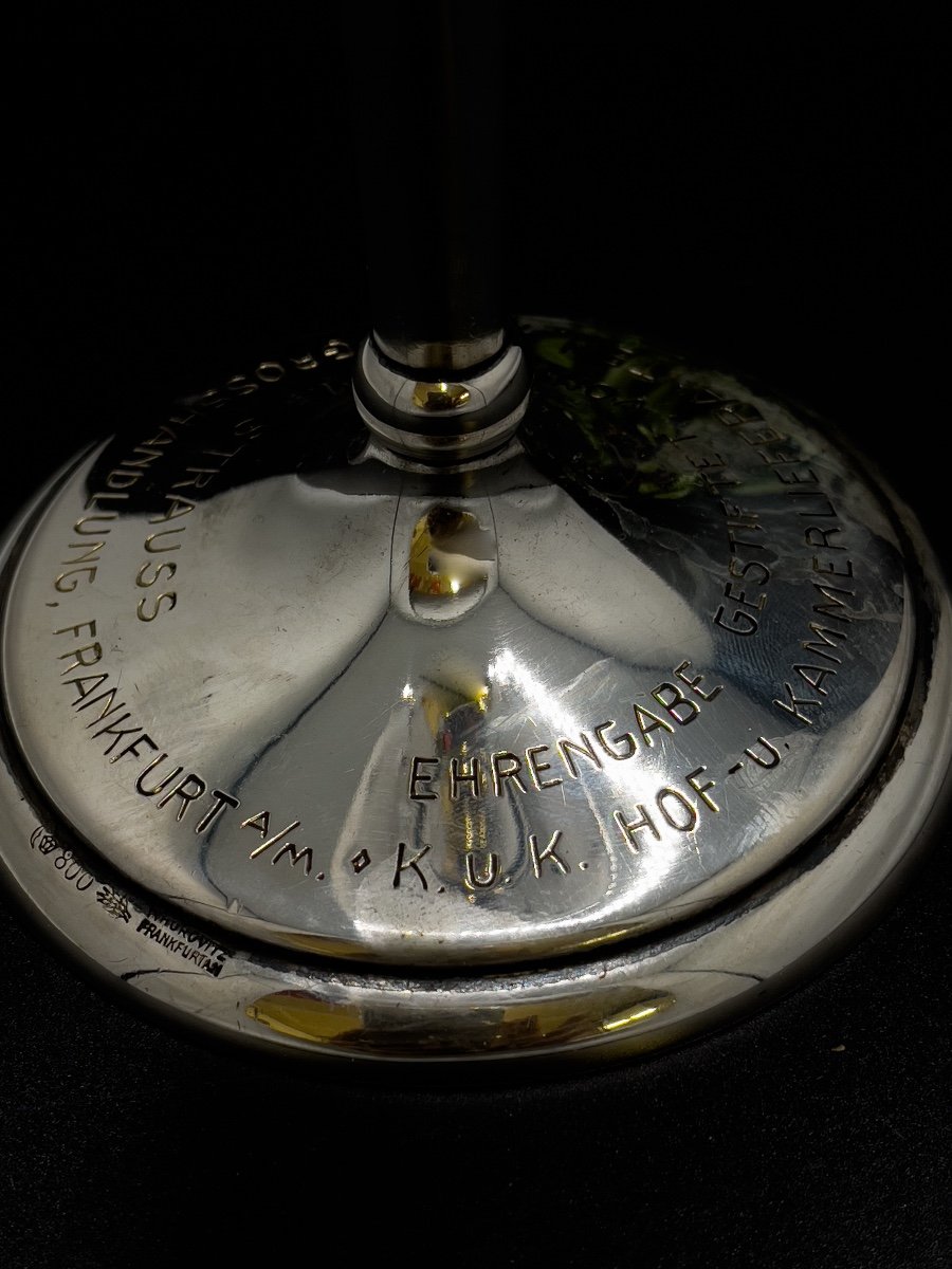 Coupe Couverte Art Nouveau en argent massif-photo-1
