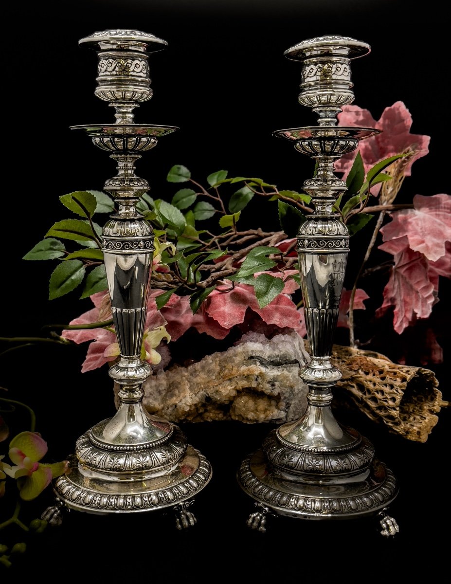 Pair Of Swedish Silver Candlesticks, Molmö