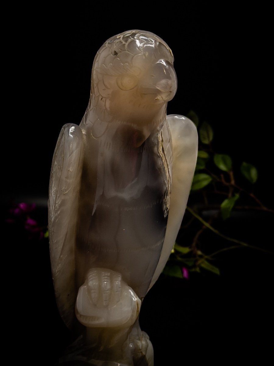 Sculpture Perroquet En Agate-photo-2