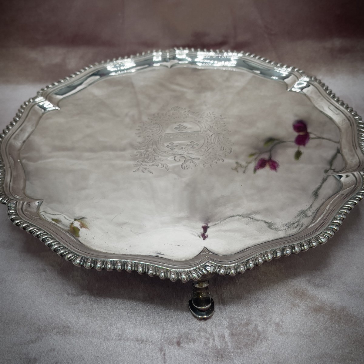 Salver 18 ème 1769 En Argent Massif -photo-2