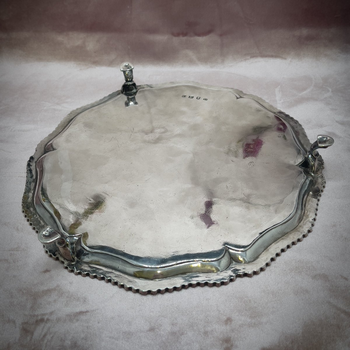 Salver 18 ème 1769 En Argent Massif -photo-1