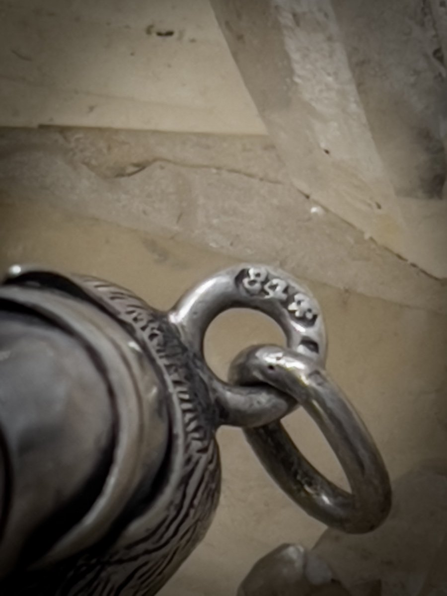 Rarissime Pendentif, Phallus Articulé En Argent Russe-photo-2