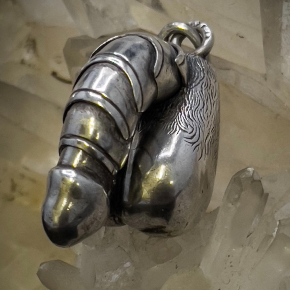 Rarissime Pendentif, Phallus Articulé En Argent Russe