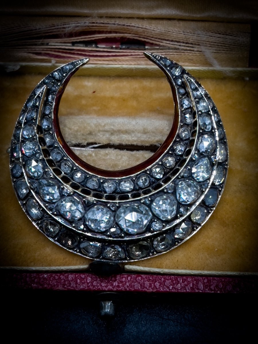 Splendide Broche De « lune De Miel » En  Or 18 Carats-photo-5