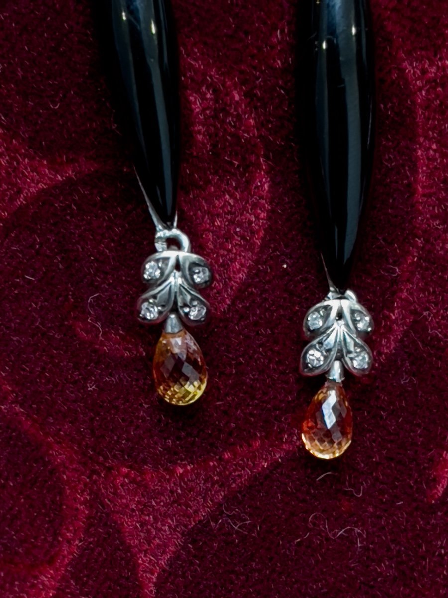 Pair Of Earrings In 18k White Gold, Diamonds-photo-3