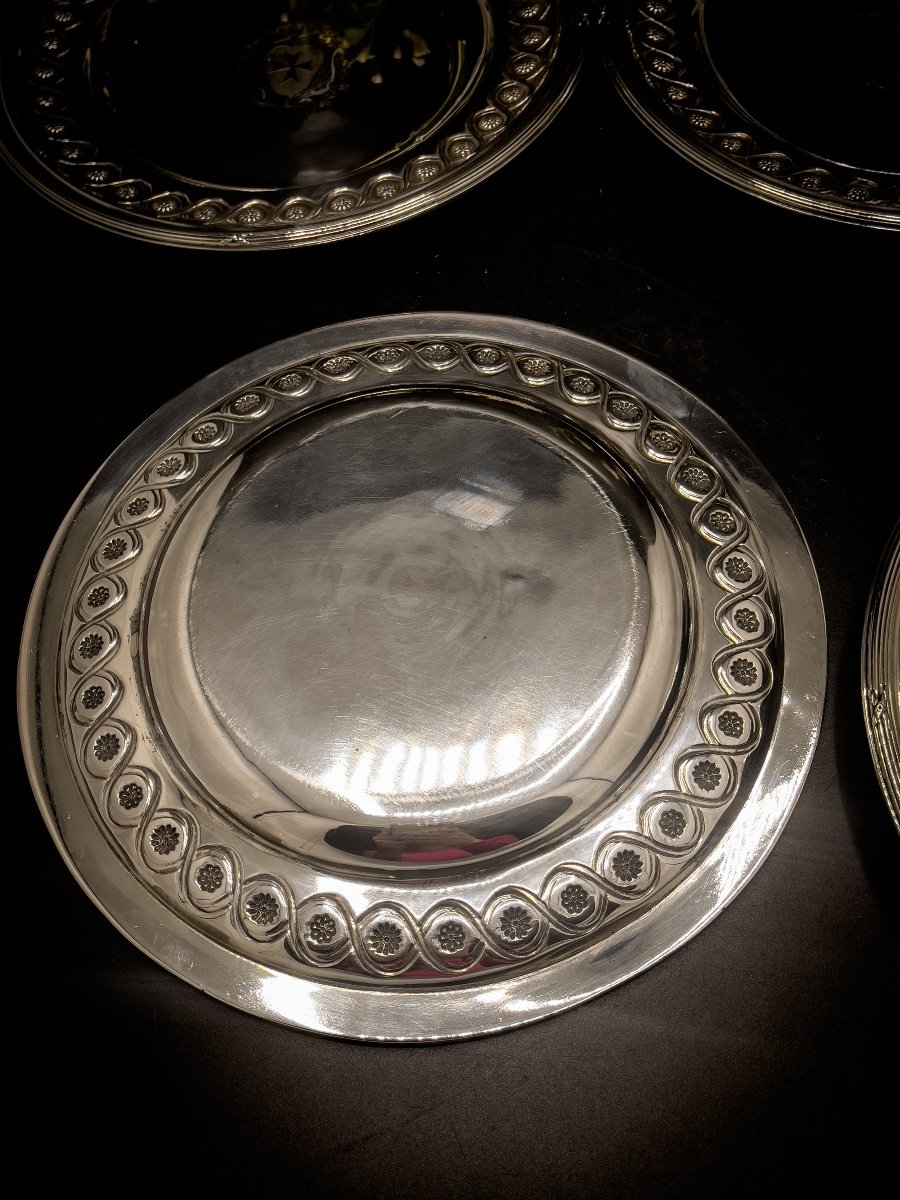 Bointaburet, Series Of Four Plates In Sterling Silver-photo-2