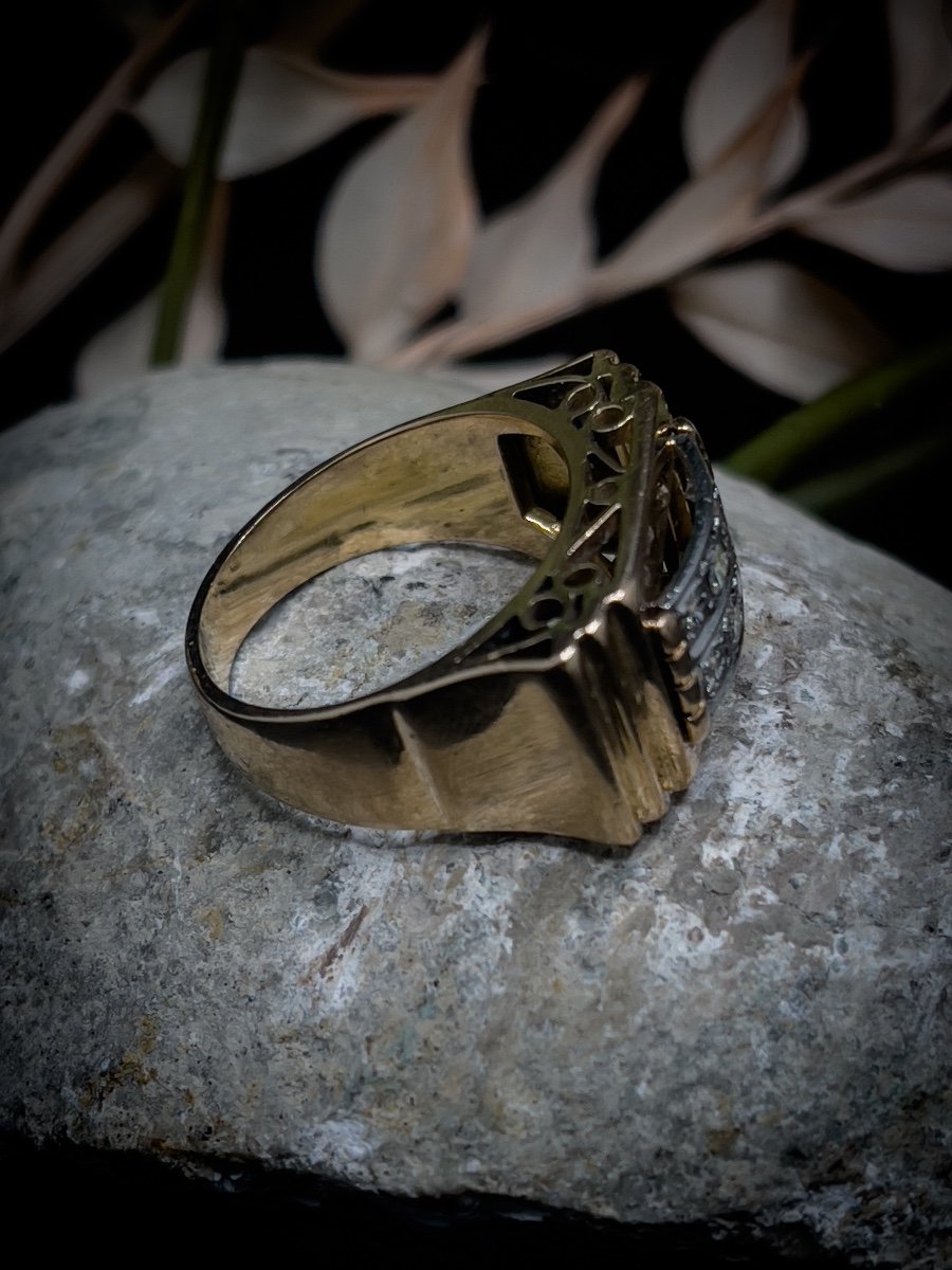 Bague “tank” Or 18 K-photo-3