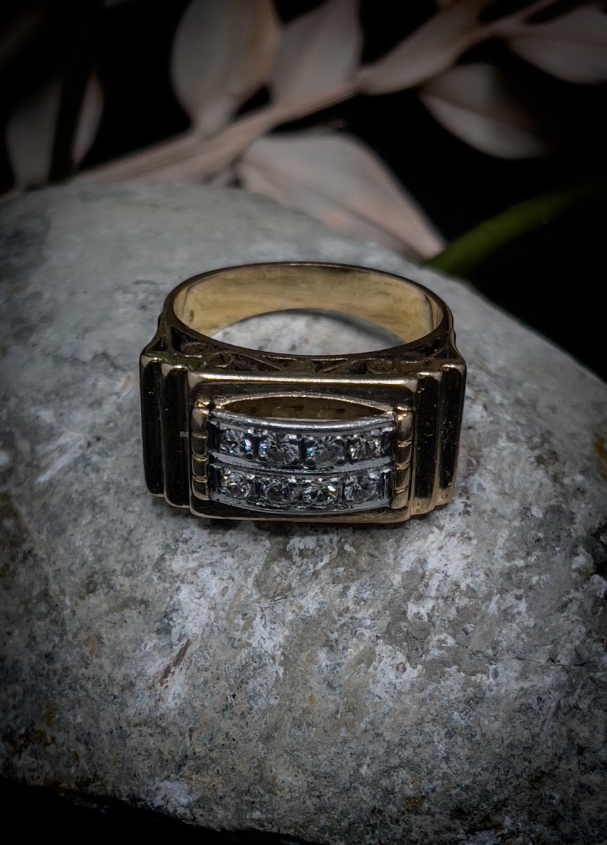 Bague “tank” Or 18 K-photo-4