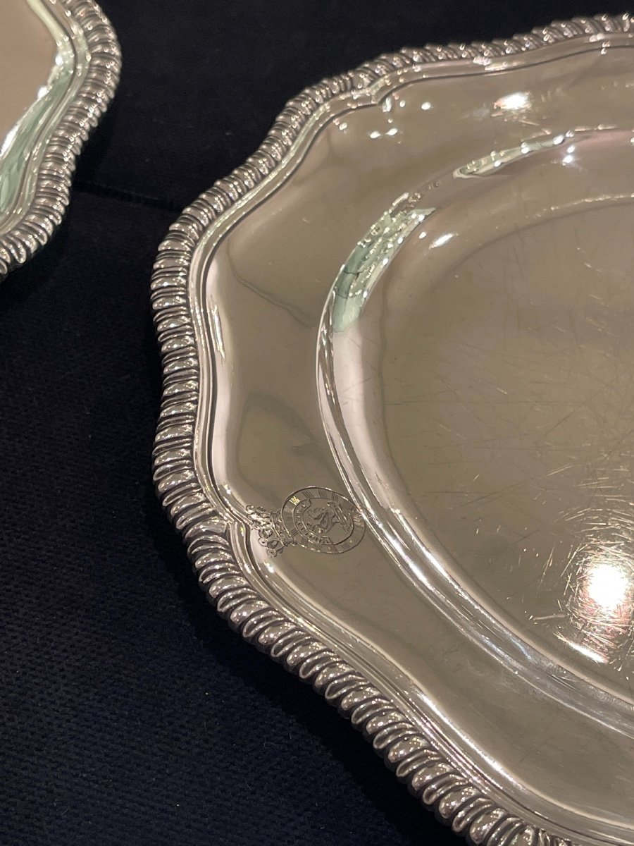 Series Of Twelve Plates Early 18th In Sterling Silver-photo-2