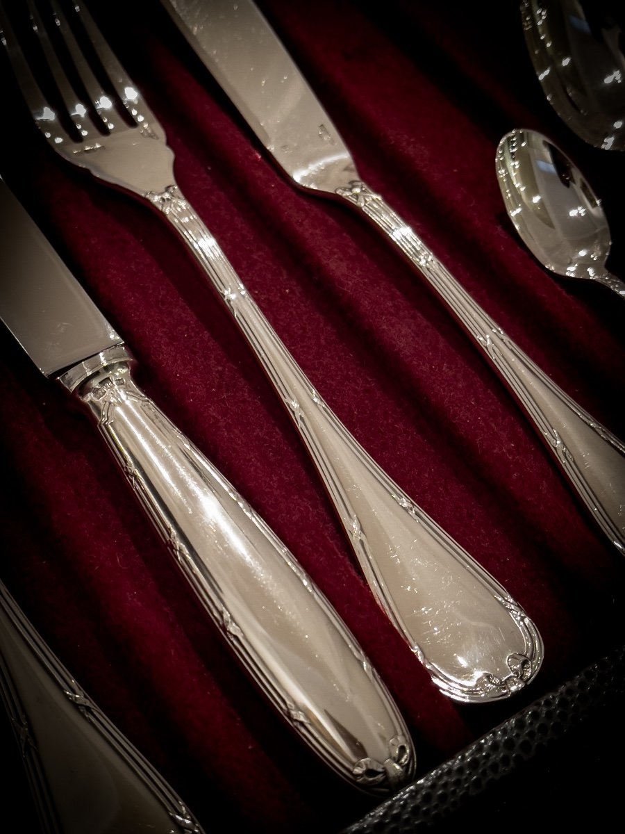 Cutlery Set Christofle Model “ribbon”-photo-2