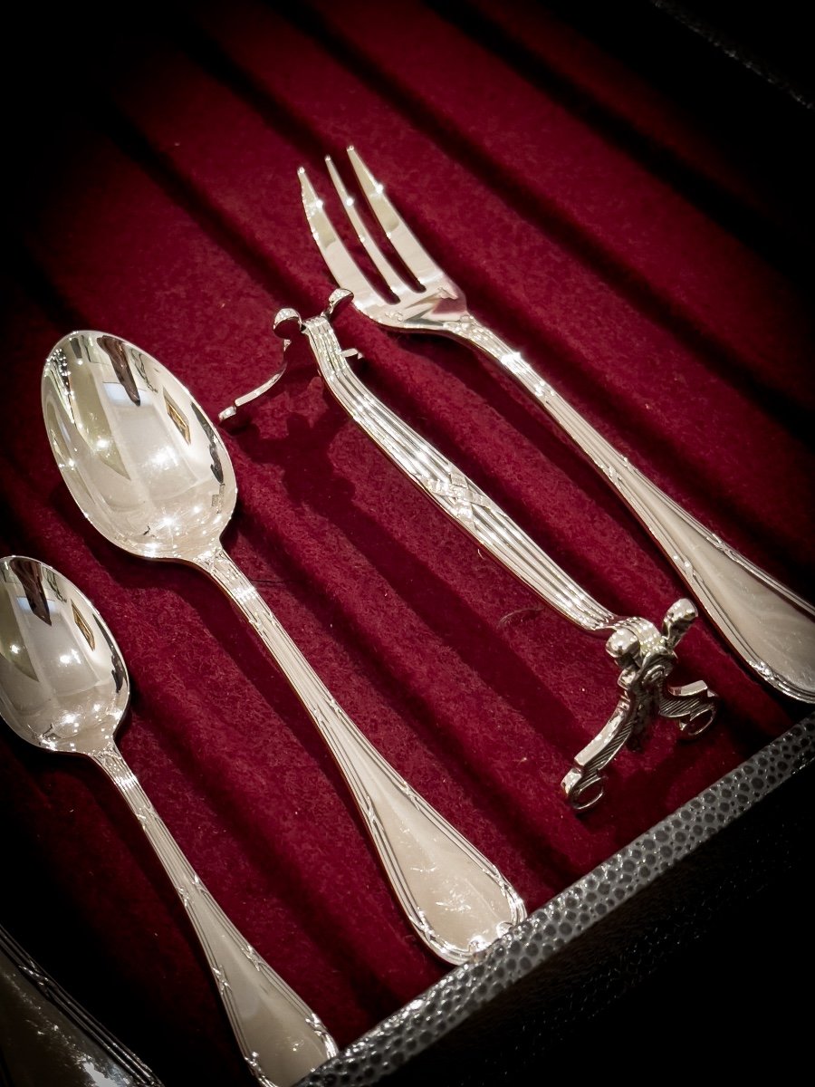 Cutlery Set Christofle Model “ribbon”-photo-3