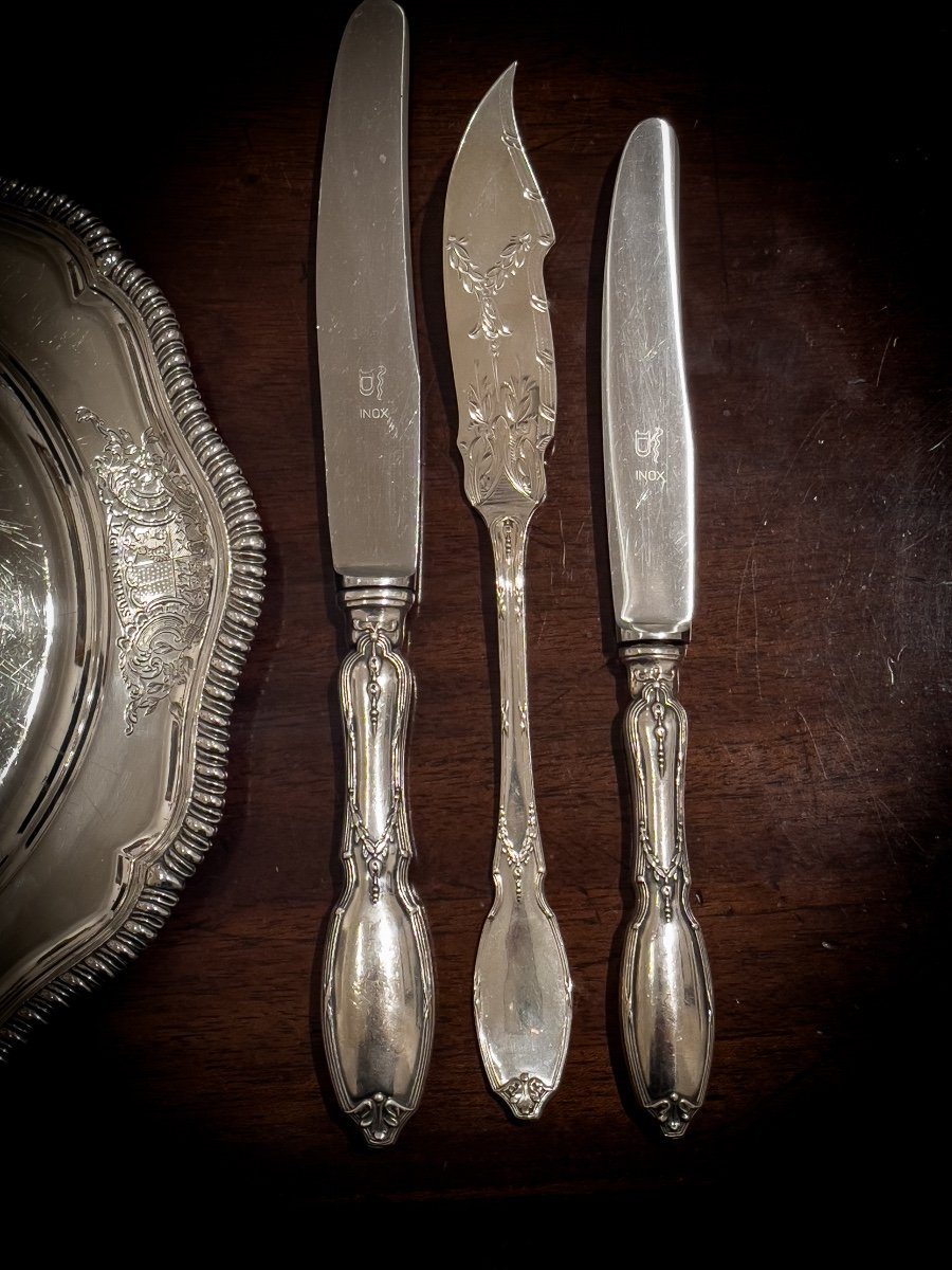 Sterling Silver Cutlery Set By Maison Delheid-photo-2