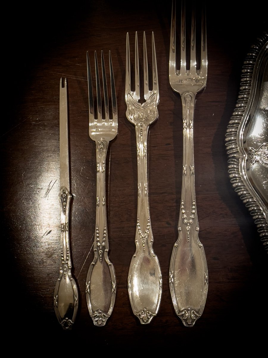 Sterling Silver Cutlery Set By Maison Delheid-photo-3