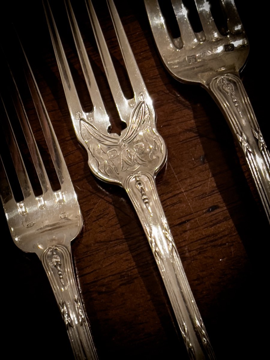 Sterling Silver Cutlery Set By Maison Delheid-photo-4