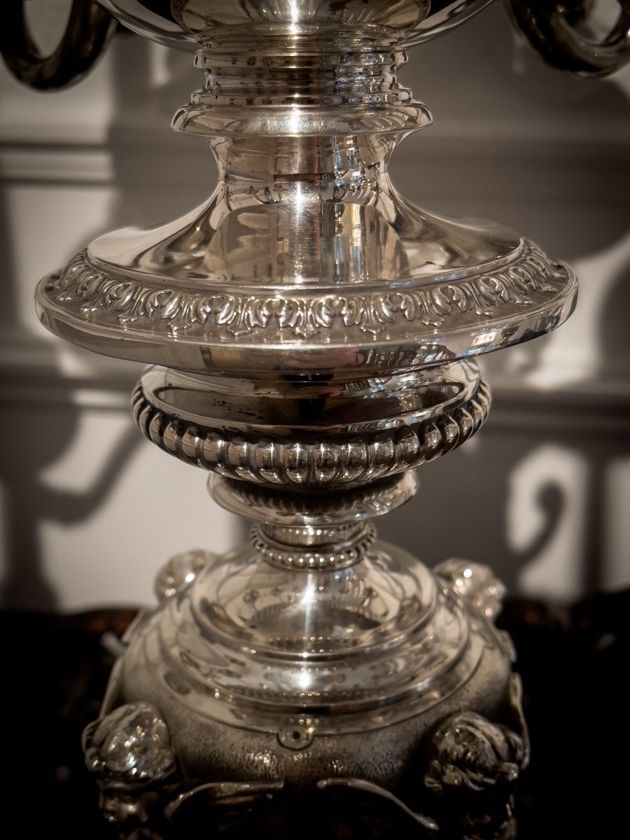 Spectacular Pair Of Candelabras In Sterling Silver-photo-4