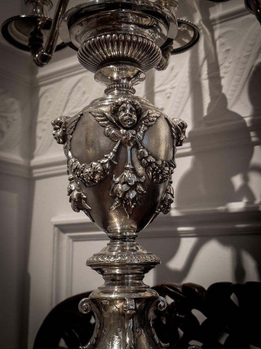Spectacular Pair Of Candelabras In Sterling Silver-photo-6