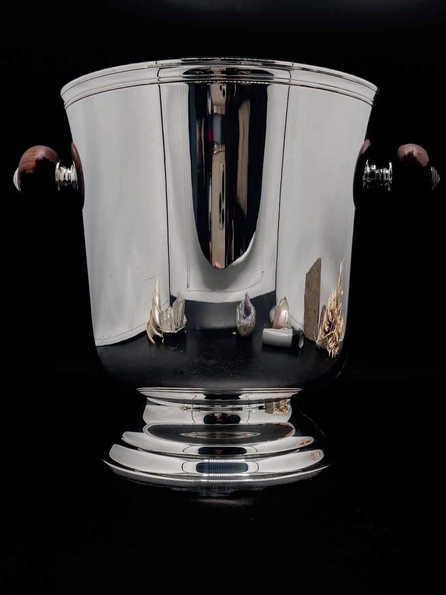 Christofle Champagne Bucket In Silver Metal -photo-3