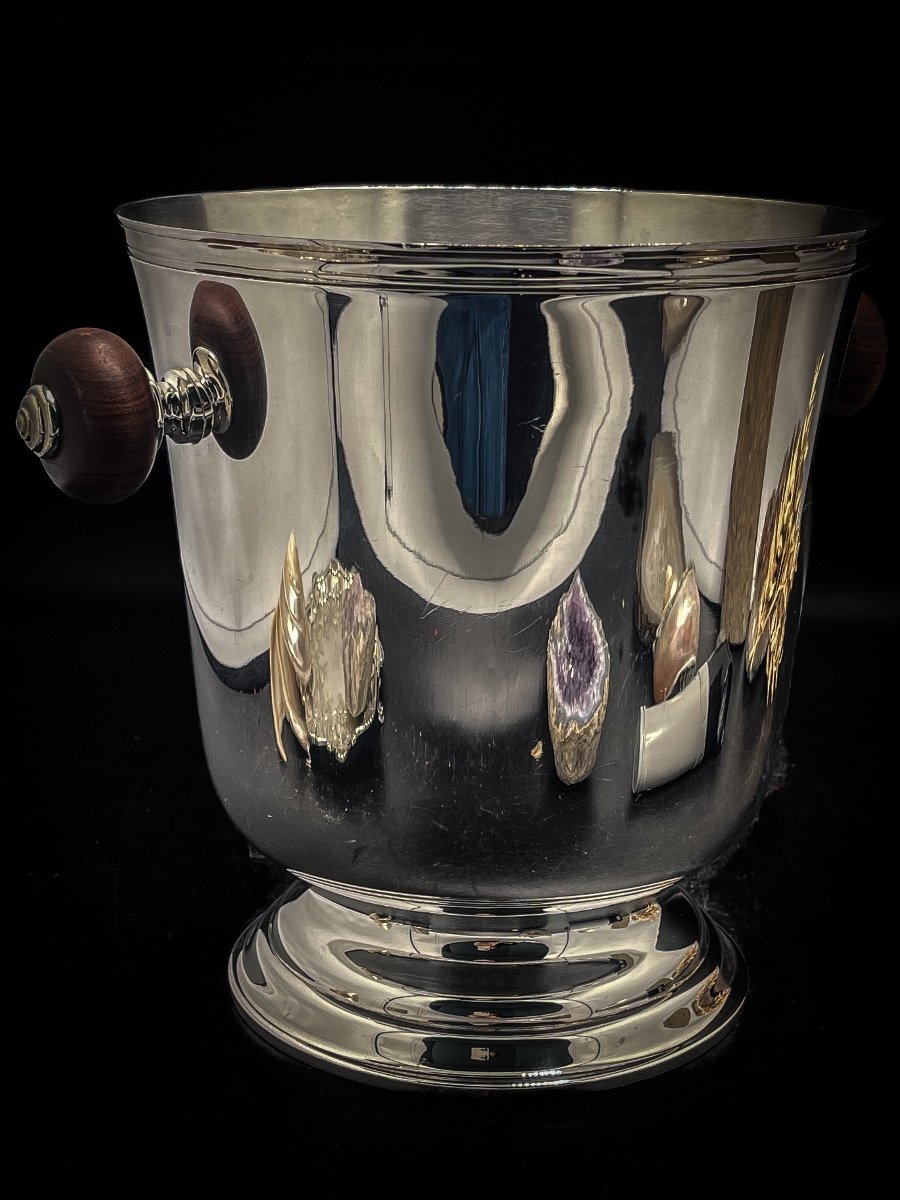 Christofle Champagne Bucket In Silver Metal -photo-2