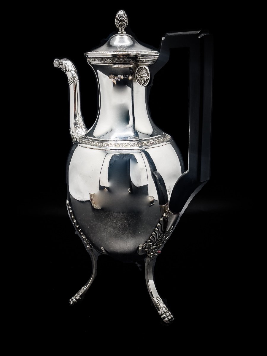 Empire Style Coffee Pot In Solid Silver 800/1000-photo-2