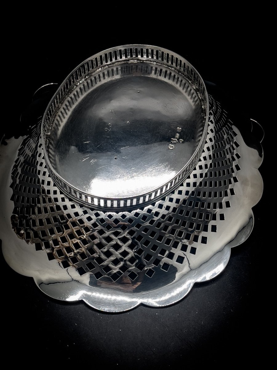 William Crips London 1754, Handled And Openwork Basket In Silver-photo-4