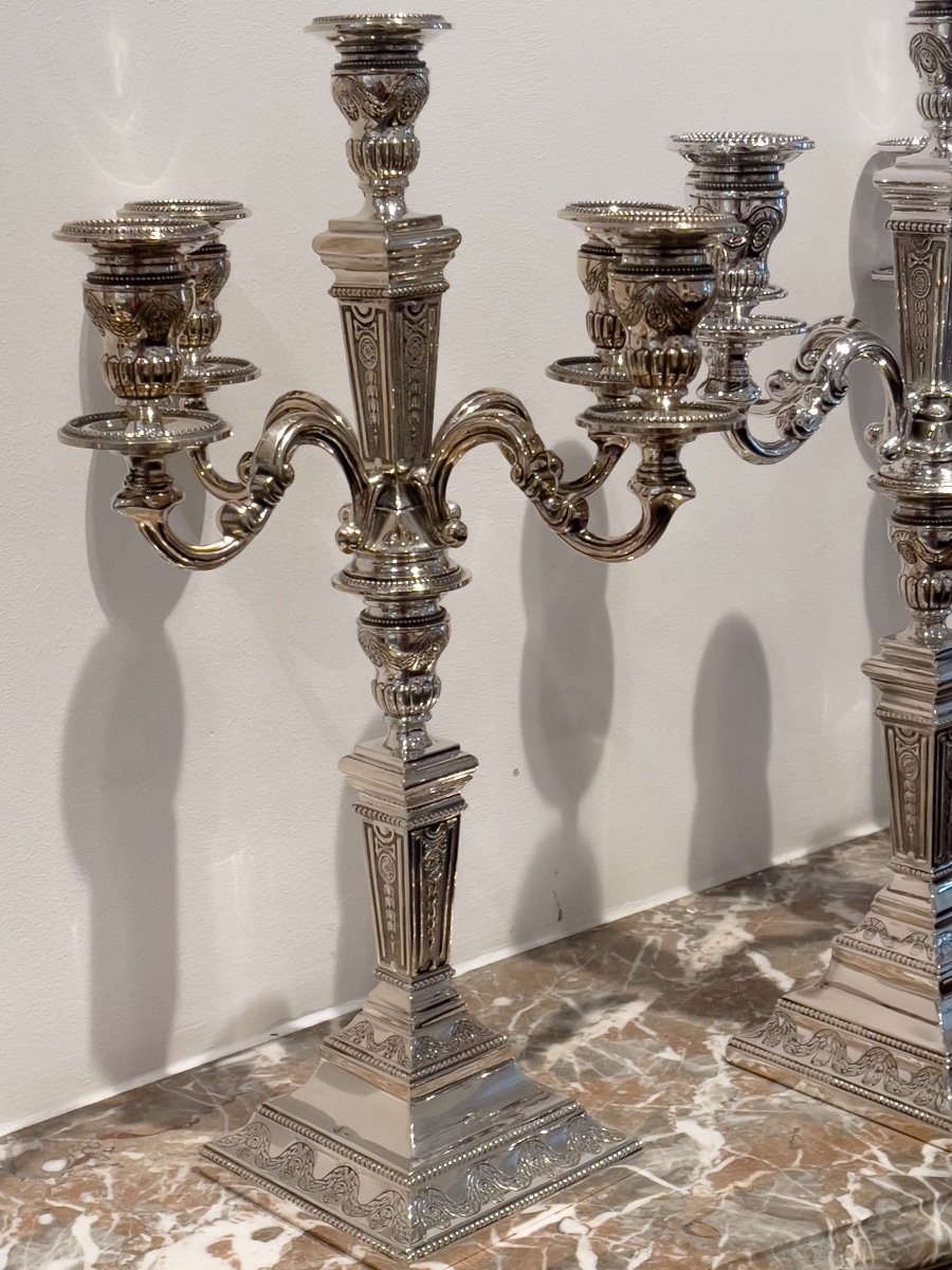 Série De Trois Candélabres De Style Louis XVI -photo-3