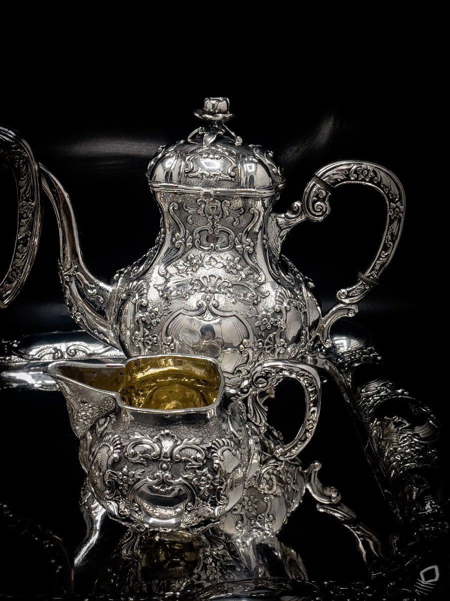 Service En Argent Massif Louis XV Rococo-photo-3