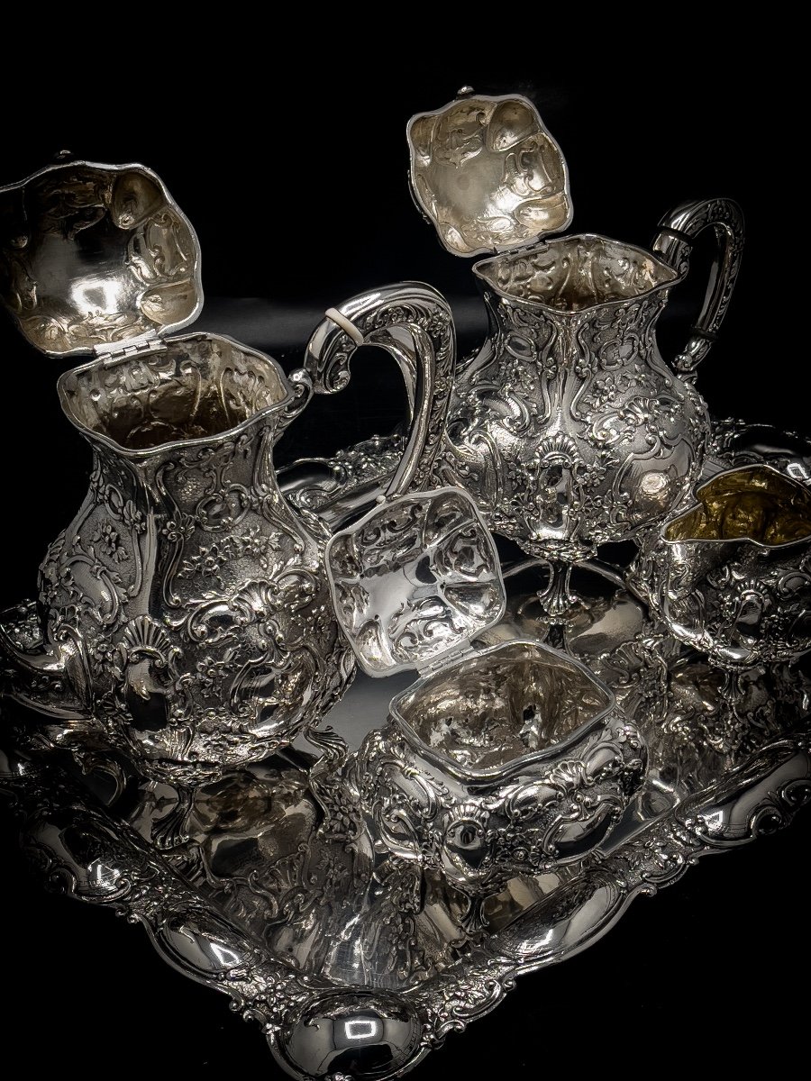Service En Argent Massif Louis XV Rococo-photo-4