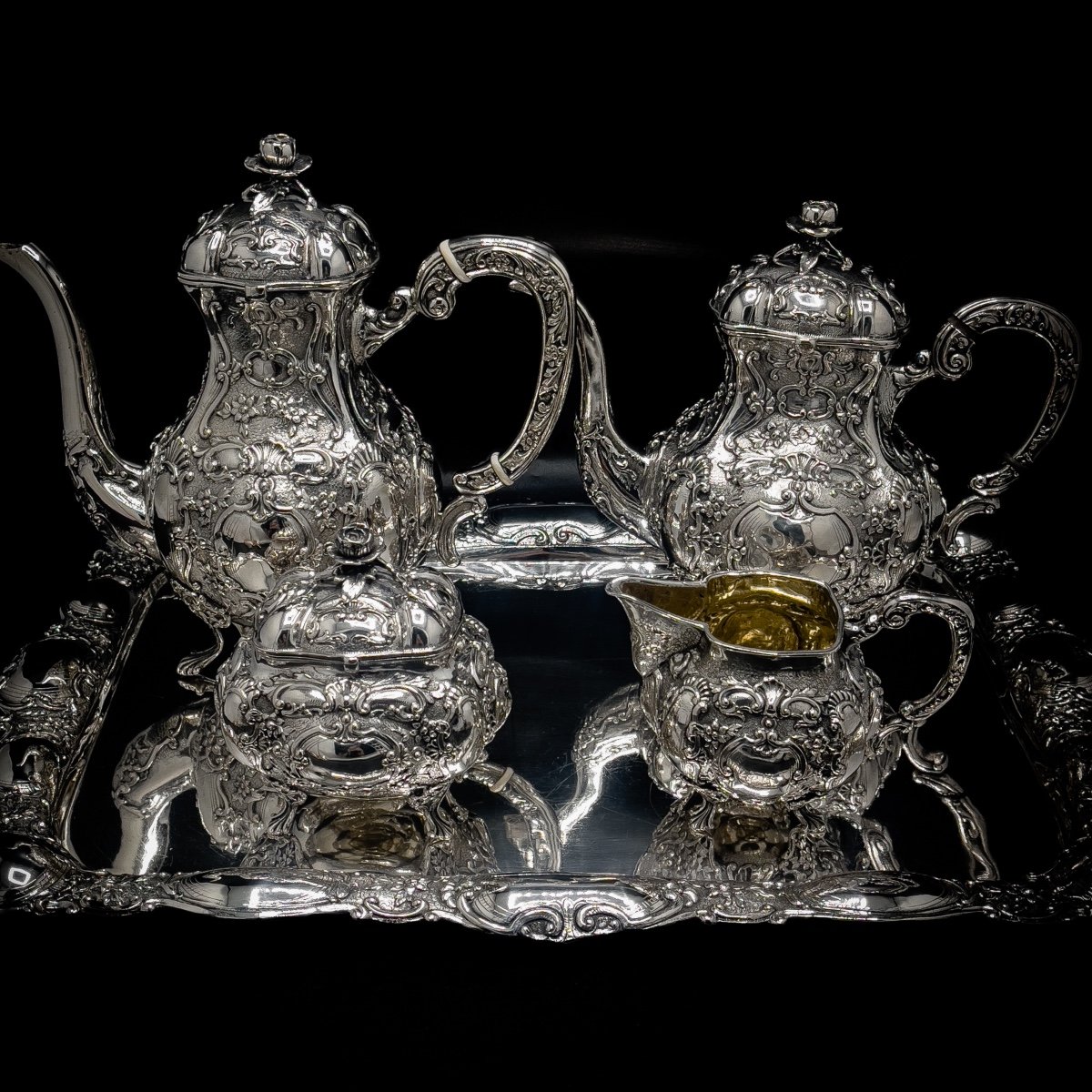 Service En Argent Massif Louis XV Rococo
