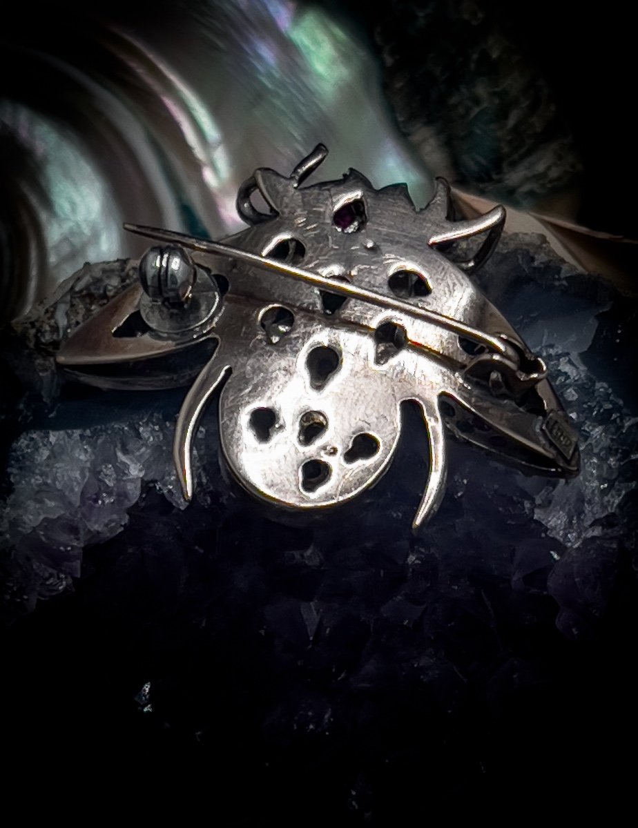 Broche Bourdon En Argent Et Or 14 K-photo-3