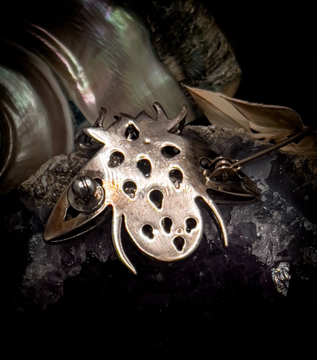Broche Bourdon En Argent Et Or 14 K-photo-4