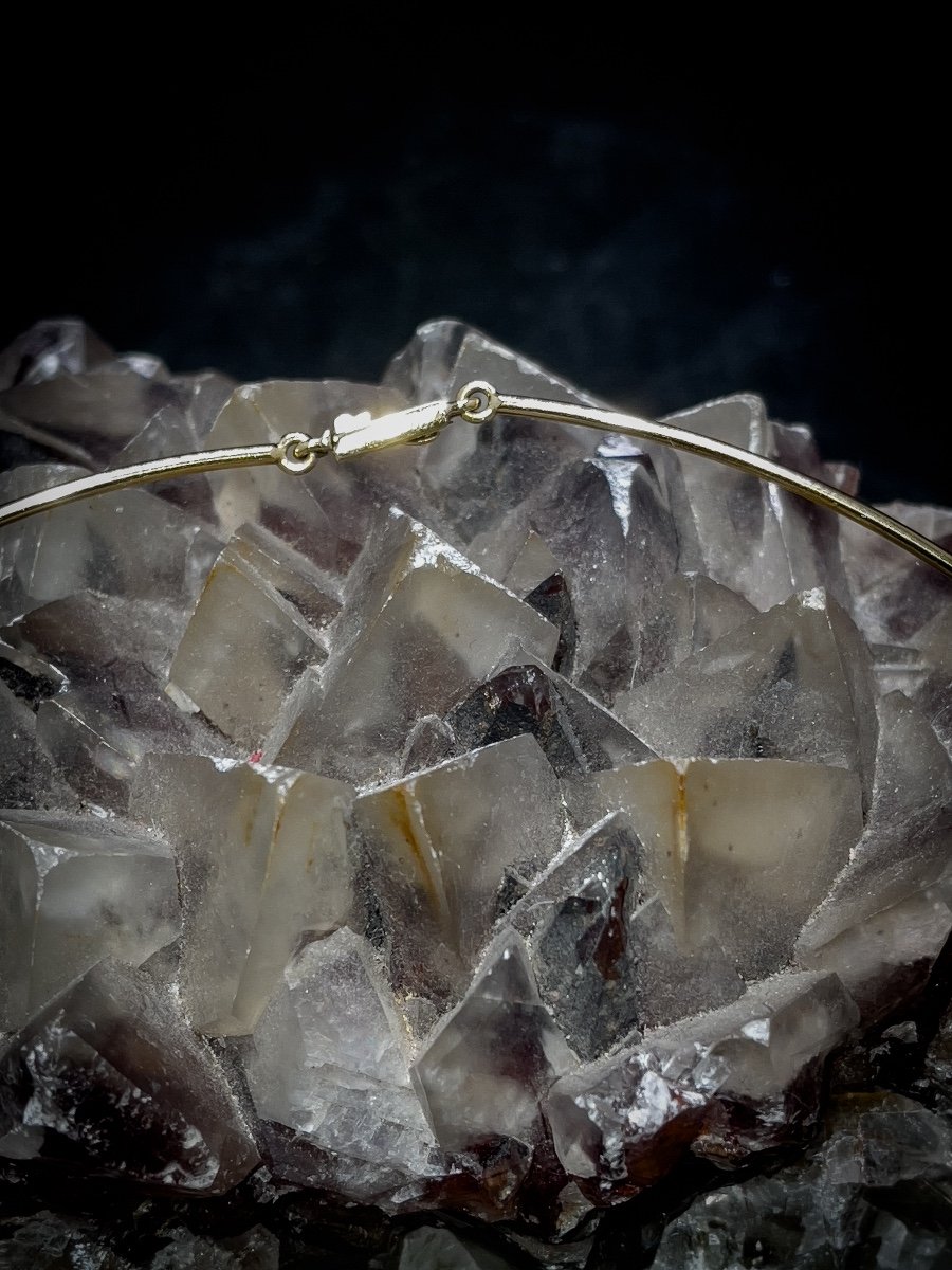 De Daedeleer, Jean-pierre Splendid Necklace In 18 K Gold Set With A Blue Topaz-photo-4