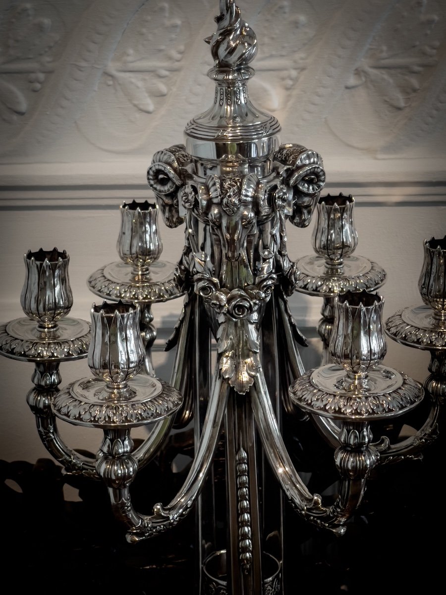 Splendid Pair Of Candelabra In 800/1000 Sterling Silver-photo-2