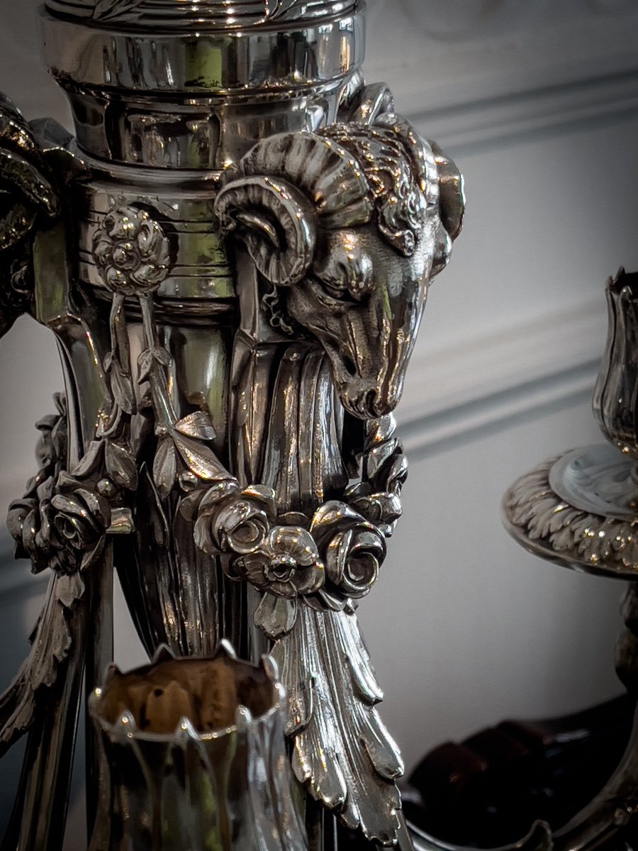Splendid Pair Of Candelabra In 800/1000 Sterling Silver-photo-3