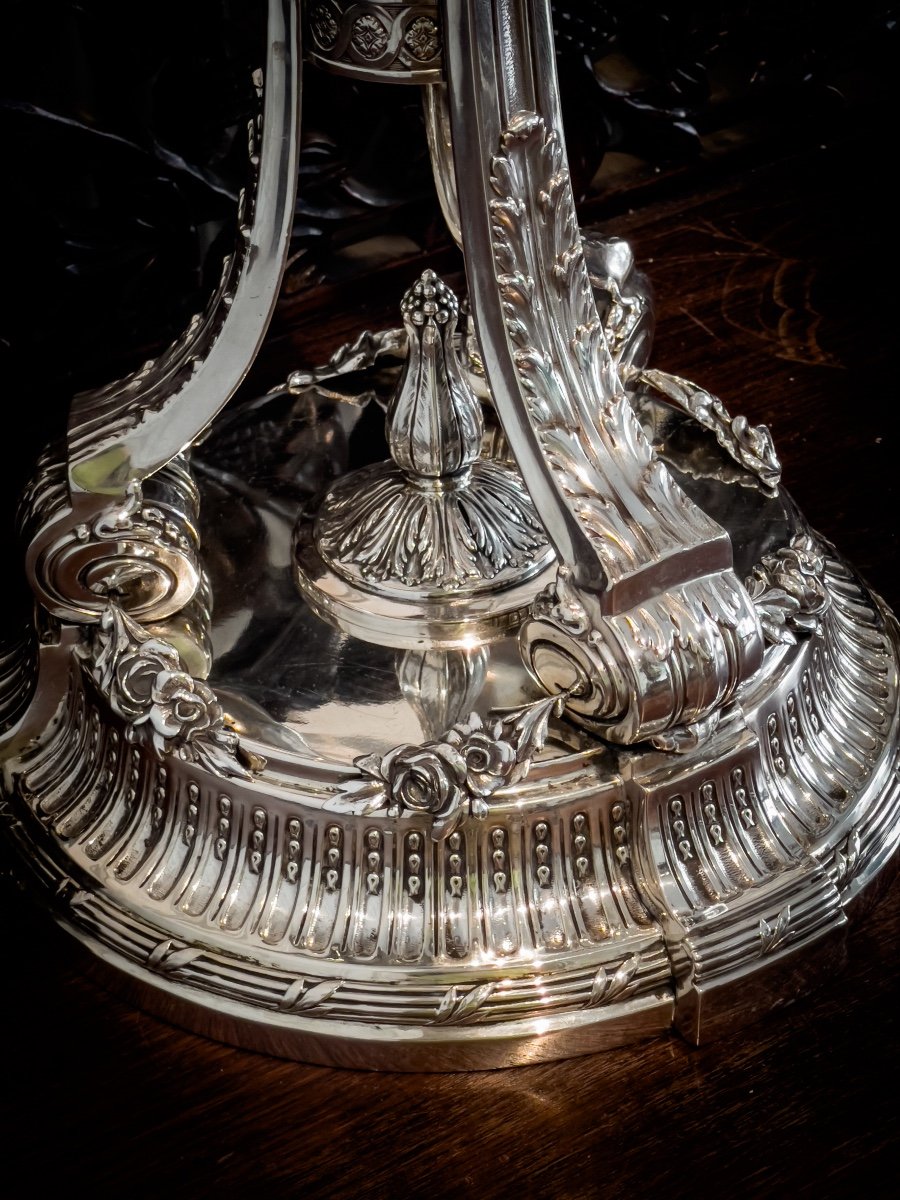 Splendid Pair Of Candelabra In 800/1000 Sterling Silver-photo-4