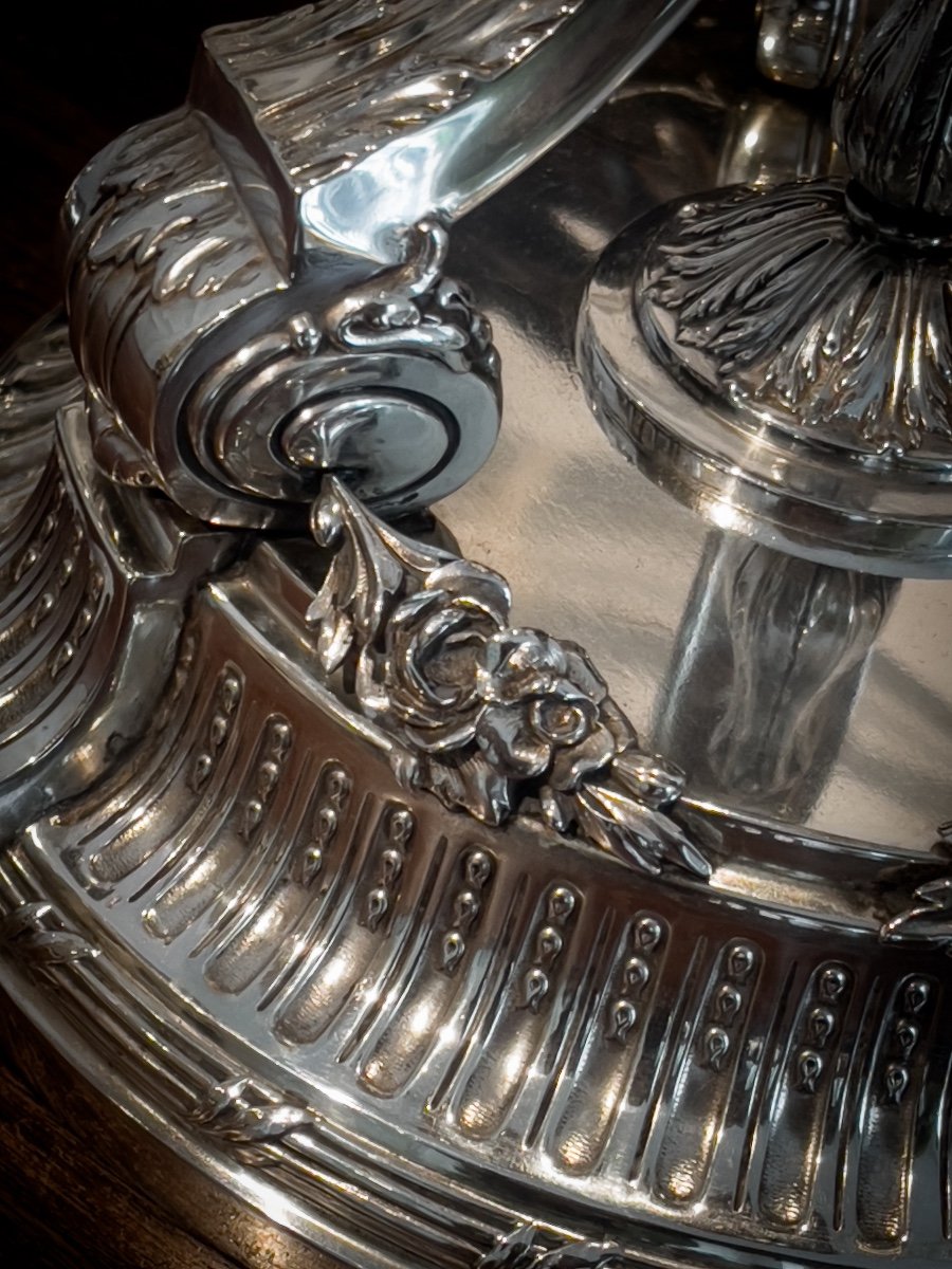 Splendid Pair Of Candelabra In 800/1000 Sterling Silver-photo-2