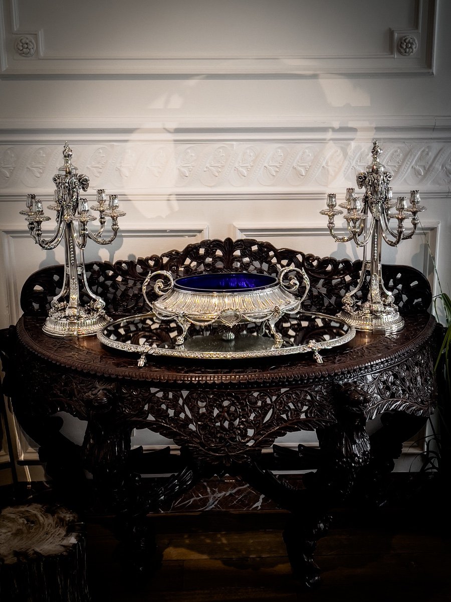 Splendid Pair Of Candelabra In 800/1000 Sterling Silver-photo-5
