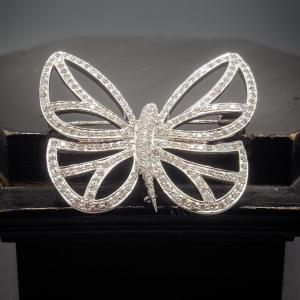 Broche Vintage Or Sertie De 3,40 Carats De Diamants 