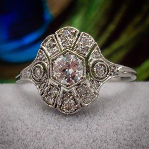 Bague Platine Art Deco 