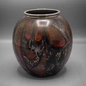Vase Art Déco En Dinanderie Dans Le Style De Jean  Dunand