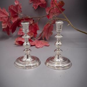 Pair Of Officer Candlesticks In English Silver 925/1000