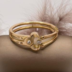 Bangle Bracelet In 18 Carat Gold Set With A Diamond