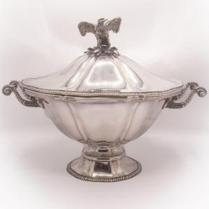 Spectacular Tureen In Silver 1 And Title 934/1000