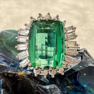 Tourmaline And Diamond Ring