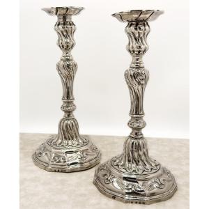 Mons 1775, Claude Louis Foncez Torso Candlesticks