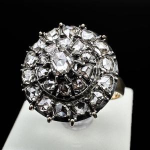 Flemish Ring Early 19th, Set With Rose Cut Diamonds