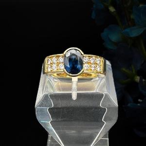 Bague Vintage Saphir Et Diamants