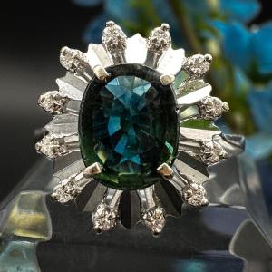 Bague Saphir “color Change” Et Diamants