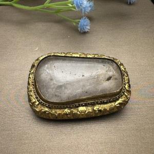 Chinese Brooch In Vermeil And Rock Crystal