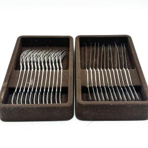 Fish Cutlery In Sterling Silver. For 12 People By Maison Delheid In Brussels. 